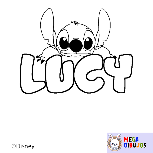 Coloraci&oacute;n del nombre LUCY - decorado Stitch