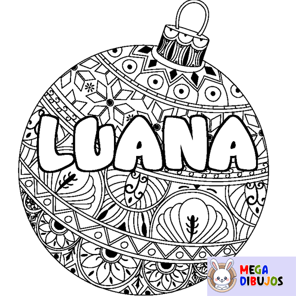 Coloraci&oacute;n del nombre LUANA - decorado bola de Navidad