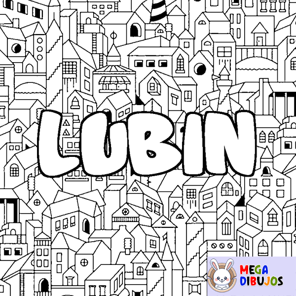 Coloraci&oacute;n del nombre LUBIN - decorado ciudad