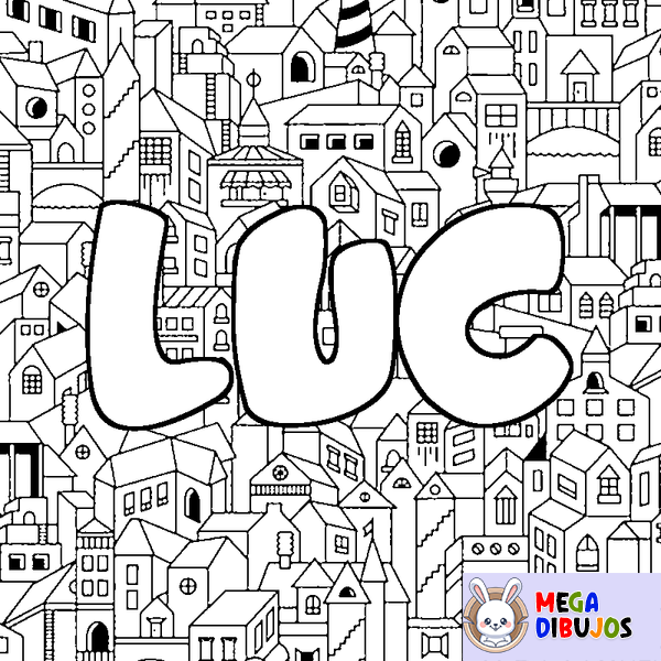 Coloraci&oacute;n del nombre LUC - decorado ciudad