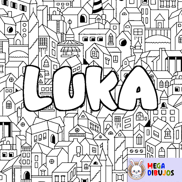 Coloraci&oacute;n del nombre LUKA - decorado ciudad