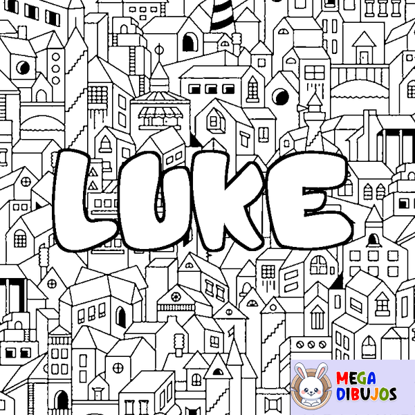 Coloraci&oacute;n del nombre LUKE - decorado ciudad