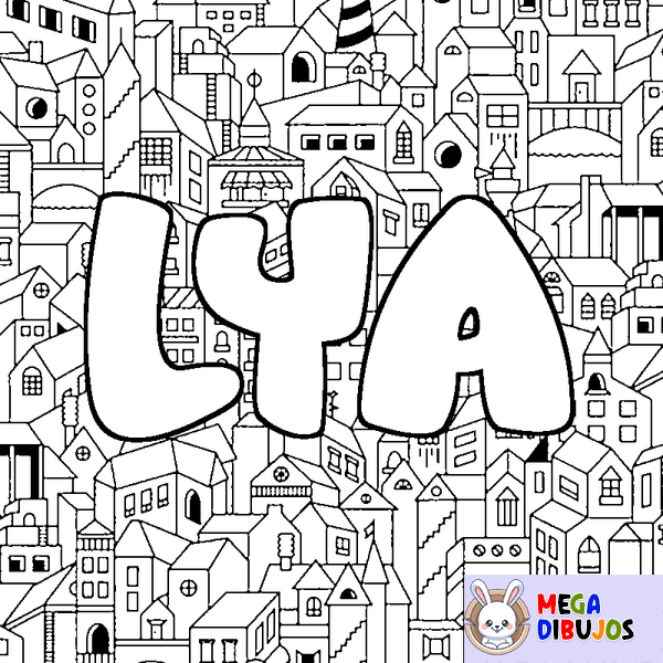 Coloraci&oacute;n del nombre LYA - decorado ciudad
