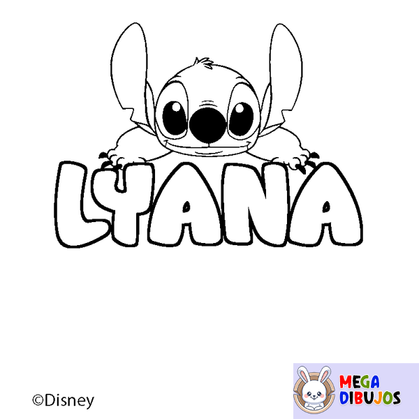 Coloraci&oacute;n del nombre LYANA - decorado Stitch