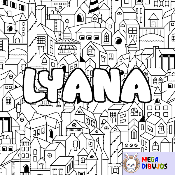 Coloraci&oacute;n del nombre LYANA - decorado ciudad