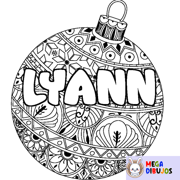 Coloraci&oacute;n del nombre LYANN - decorado bola de Navidad