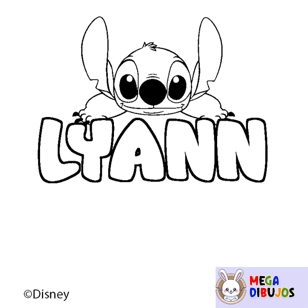 Coloraci&oacute;n del nombre LYANN - decorado Stitch
