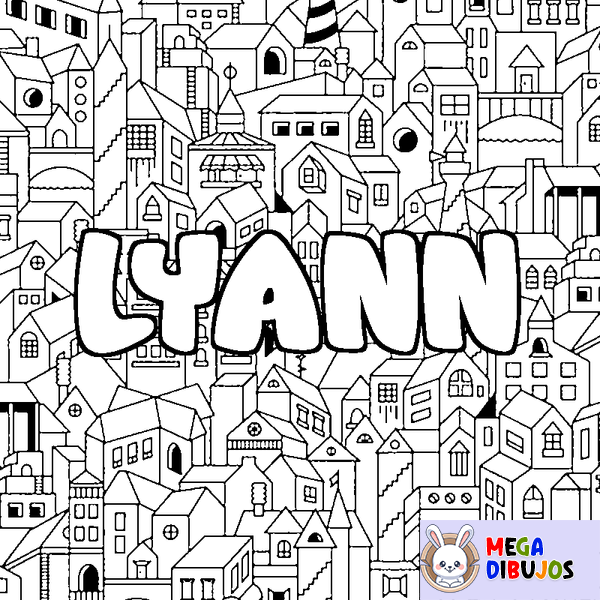 Coloraci&oacute;n del nombre LYANN - decorado ciudad