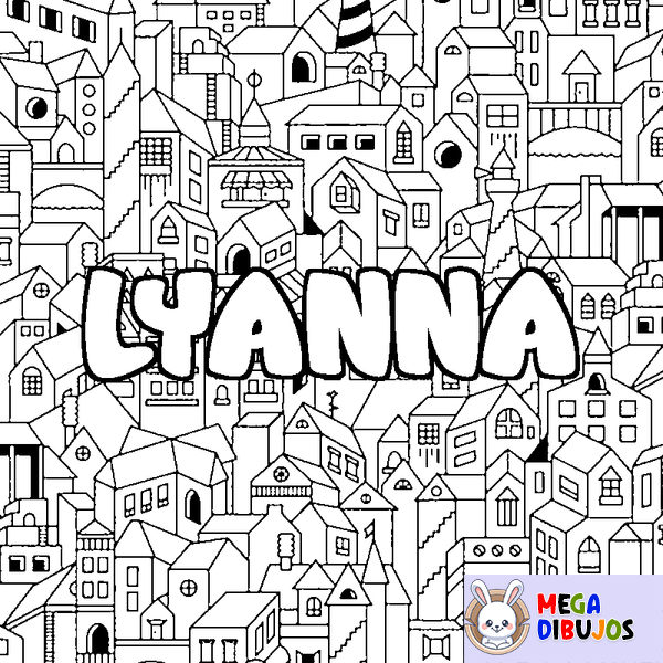 Coloraci&oacute;n del nombre LYANNA - decorado ciudad