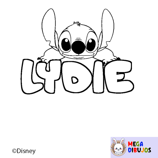Coloraci&oacute;n del nombre LYDIE - decorado Stitch