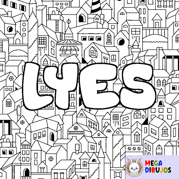Coloraci&oacute;n del nombre LYES - decorado ciudad