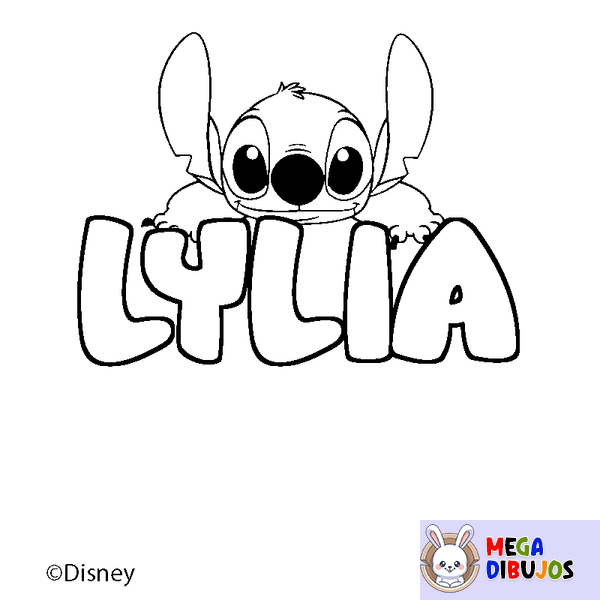 Coloraci&oacute;n del nombre LYLIA - decorado Stitch