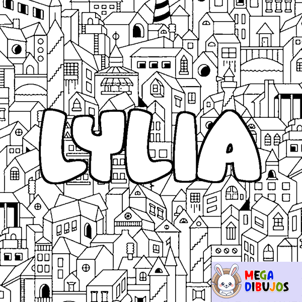 Coloraci&oacute;n del nombre LYLIA - decorado ciudad