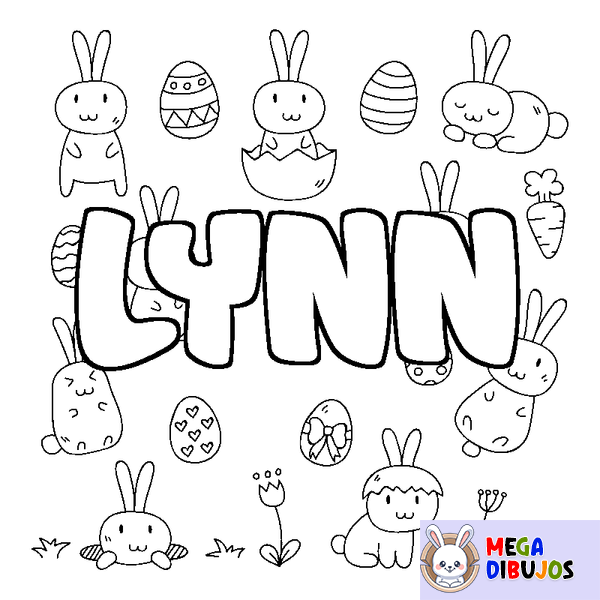 Coloraci&oacute;n del nombre LYNN - decorado Pascua