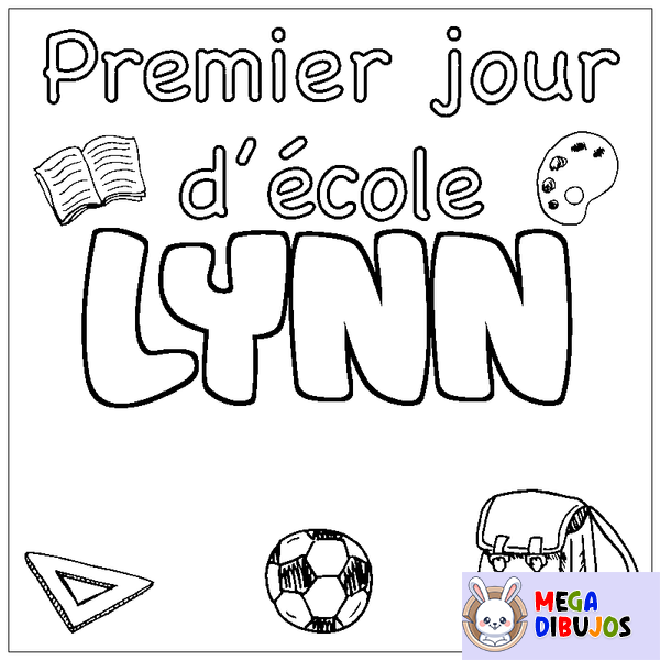 Coloraci&oacute;n del nombre LYNN - decorado primer d&iacute;a de escuela