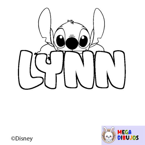 Coloraci&oacute;n del nombre LYNN - decorado Stitch