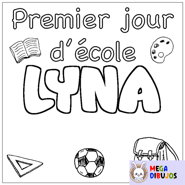 Coloraci&oacute;n del nombre LYNA - decorado primer d&iacute;a de escuela