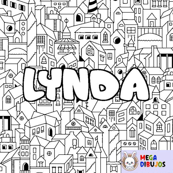 Coloraci&oacute;n del nombre LYNDA - decorado ciudad