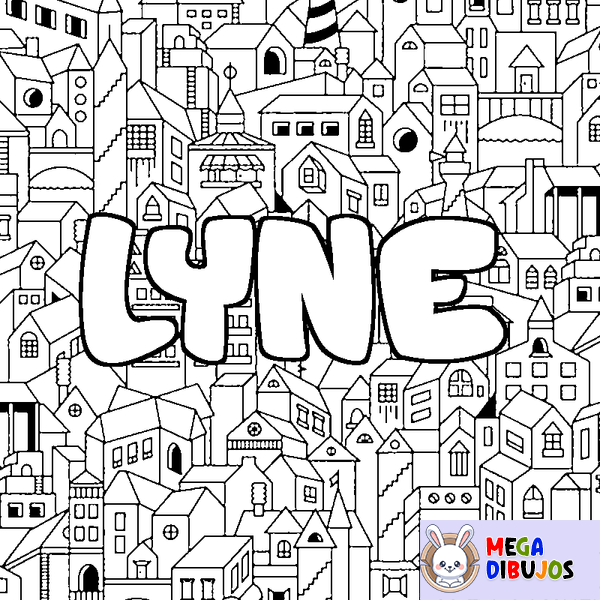 Coloraci&oacute;n del nombre LYNE - decorado ciudad