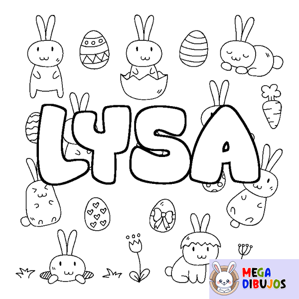Coloraci&oacute;n del nombre LYSA - decorado Pascua
