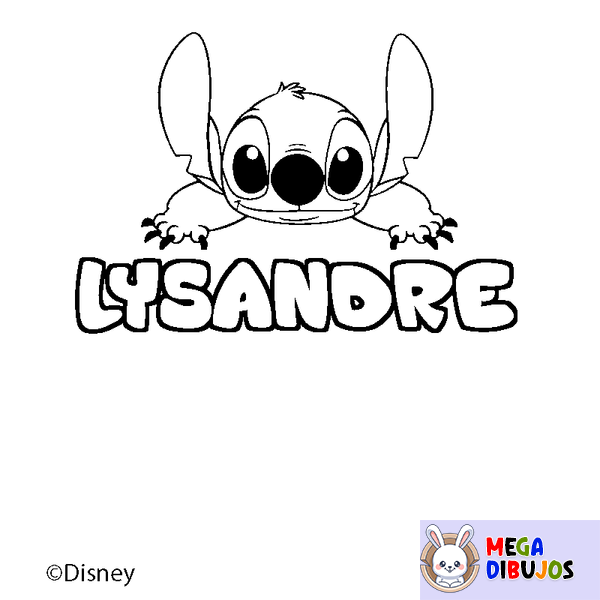 Coloraci&oacute;n del nombre LYSANDRE - decorado Stitch