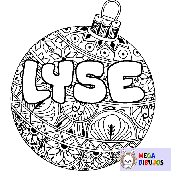 Coloraci&oacute;n del nombre LYSE - decorado bola de Navidad