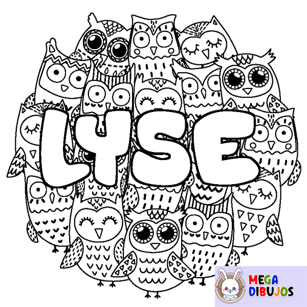 Coloraci&oacute;n del nombre LYSE - decorado b&uacute;hos