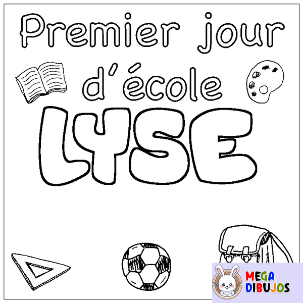 Coloraci&oacute;n del nombre LYSE - decorado primer d&iacute;a de escuela
