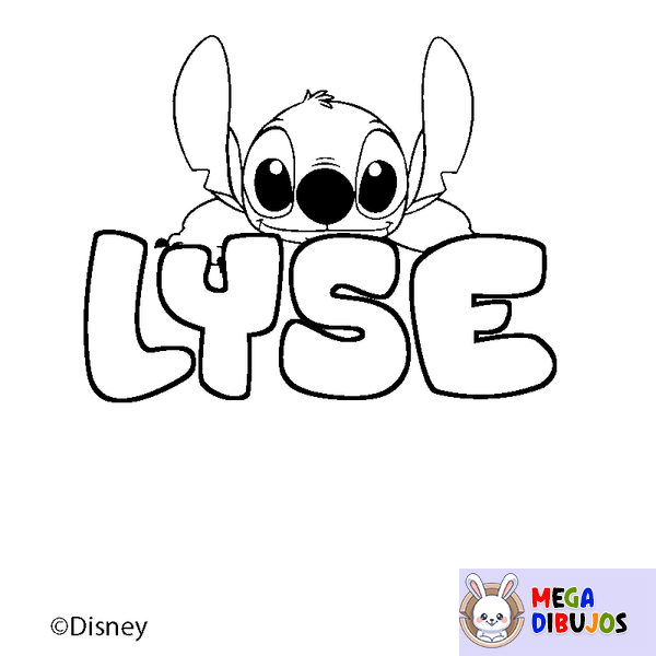Coloraci&oacute;n del nombre LYSE - decorado Stitch