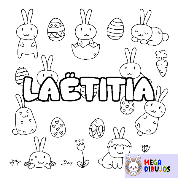 Coloraci&oacute;n del nombre LA&Euml;TITIA - decorado Pascua