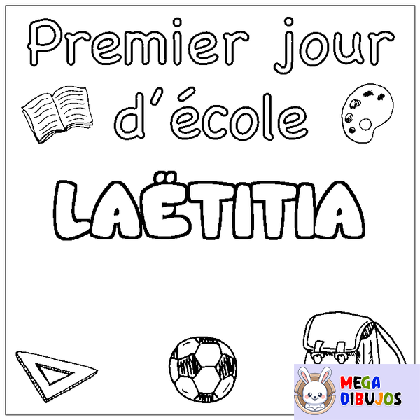 Coloraci&oacute;n del nombre LA&Euml;TITIA - decorado primer d&iacute;a de escuela