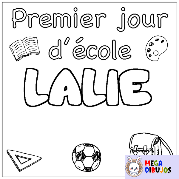 Coloraci&oacute;n del nombre LALIE - decorado primer d&iacute;a de escuela