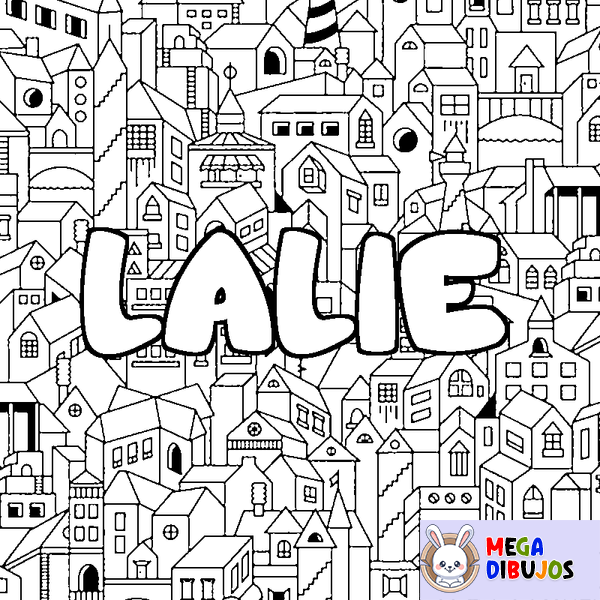 Coloraci&oacute;n del nombre LALIE - decorado ciudad