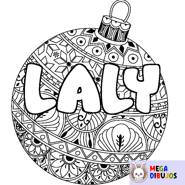 Coloraci&oacute;n del nombre LALY - decorado bola de Navidad
