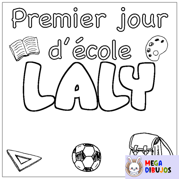 Coloraci&oacute;n del nombre LALY - decorado primer d&iacute;a de escuela