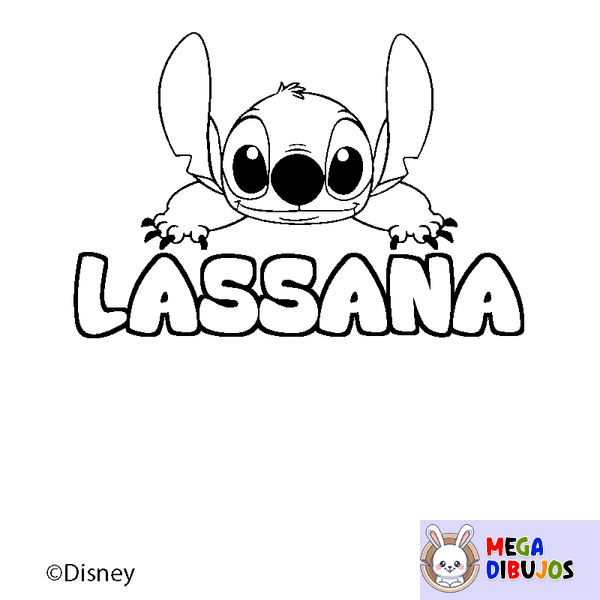 Coloraci&oacute;n del nombre LASSANA - decorado Stitch