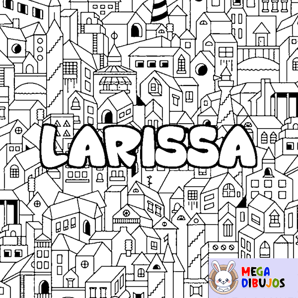 Coloraci&oacute;n del nombre LARISSA - decorado ciudad