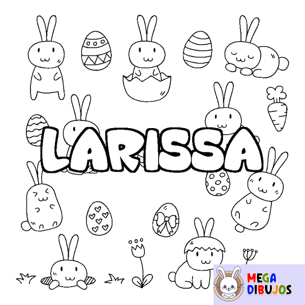 Coloraci&oacute;n del nombre LARISSA - decorado Pascua