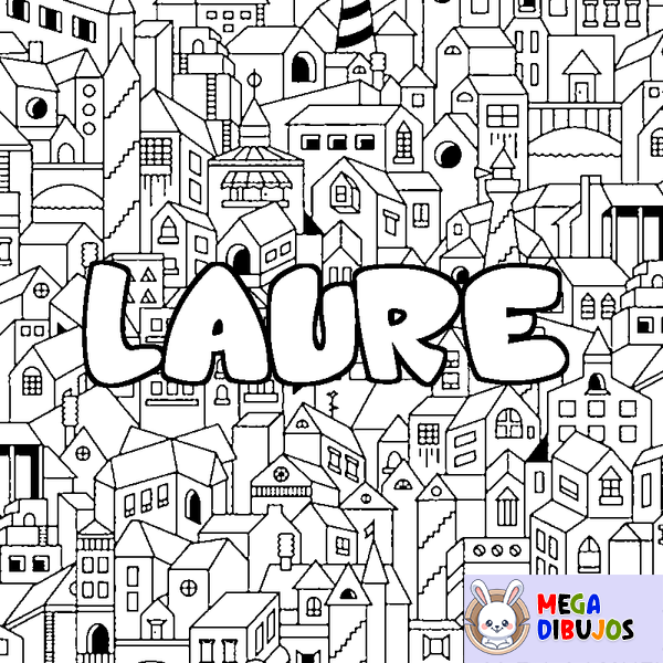 Coloraci&oacute;n del nombre LAURE - decorado ciudad