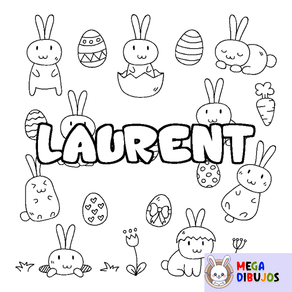 Coloraci&oacute;n del nombre LAURENT - decorado Pascua