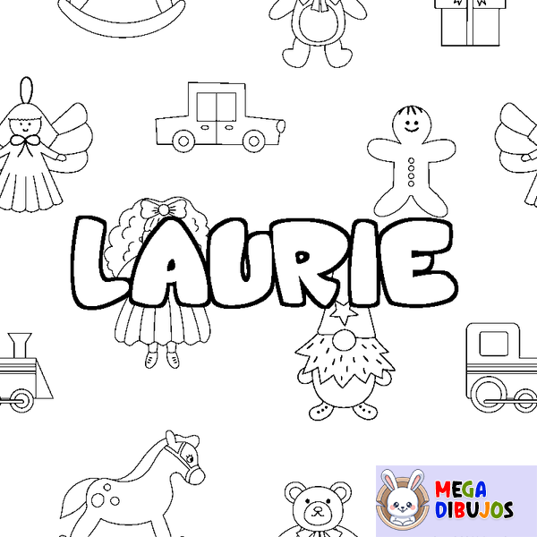 Coloraci&oacute;n del nombre LAURIE - decorado juguetes