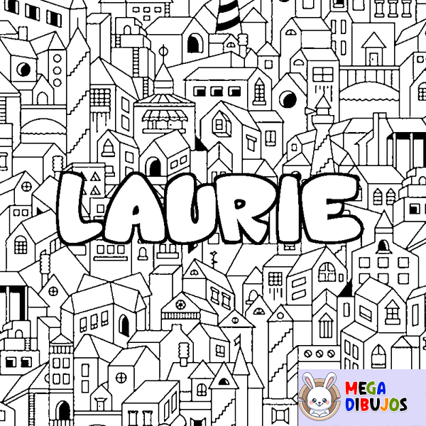 Coloraci&oacute;n del nombre LAURIE - decorado ciudad