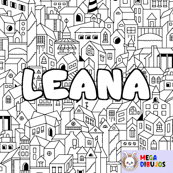 Coloraci&oacute;n del nombre LEANA - decorado ciudad