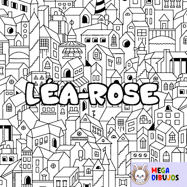 Coloraci&oacute;n del nombre L&Eacute;A-ROSE - decorado ciudad