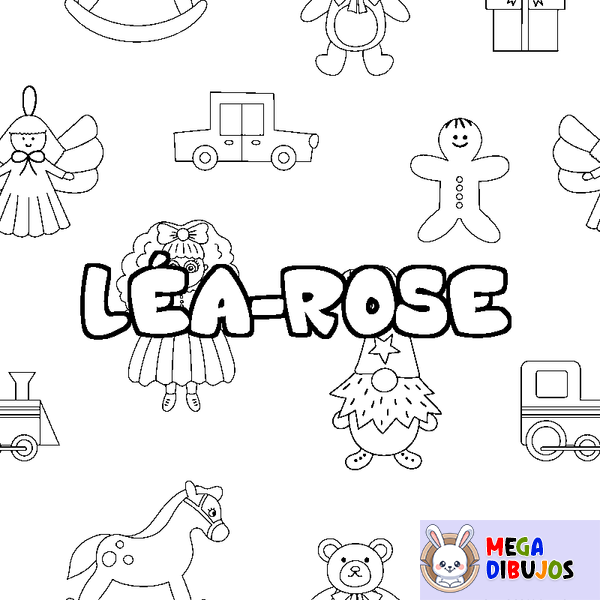 Coloraci&oacute;n del nombre L&Eacute;A-ROSE - decorado juguetes