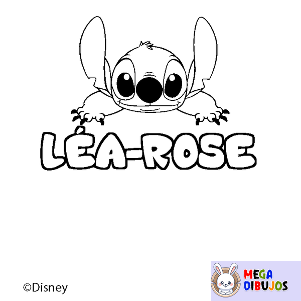 Coloraci&oacute;n del nombre L&Eacute;A-ROSE - decorado Stitch