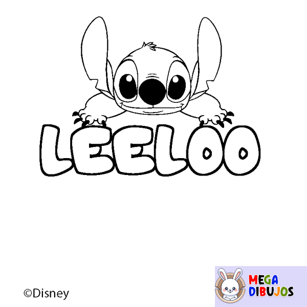 Coloraci&oacute;n del nombre LEELOO - decorado Stitch