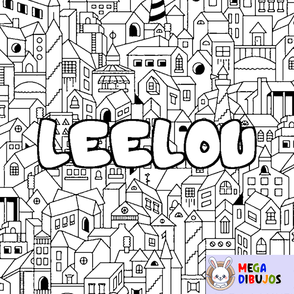 Coloraci&oacute;n del nombre LEELOU - decorado ciudad