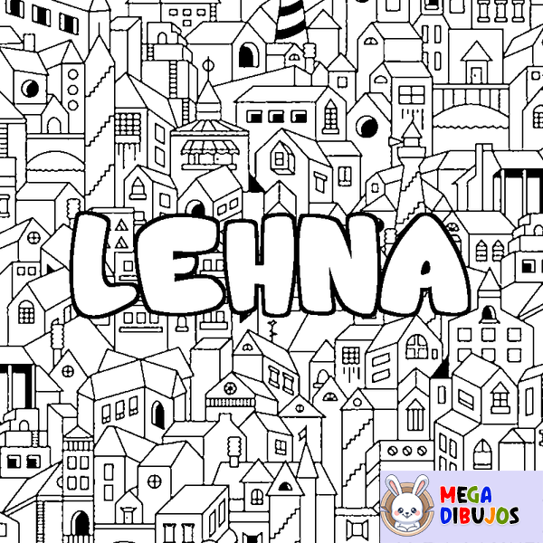 Coloraci&oacute;n del nombre LEHNA - decorado ciudad