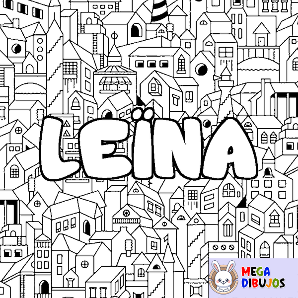 Coloraci&oacute;n del nombre LE&Iuml;NA - decorado ciudad